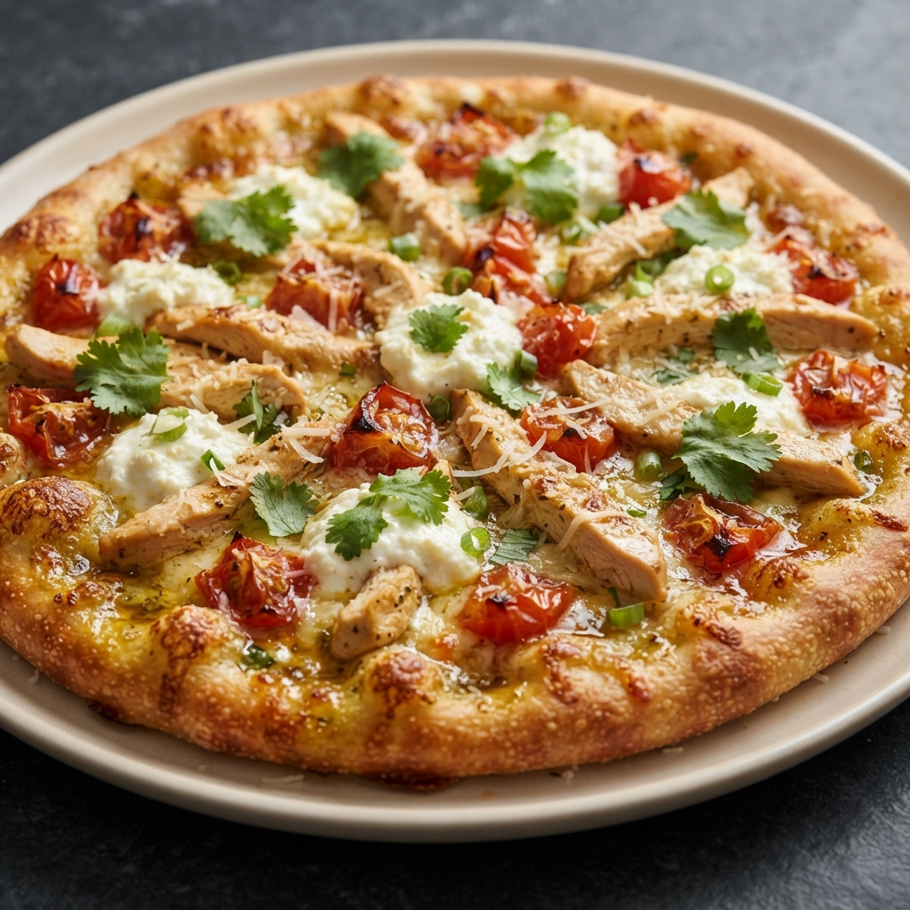 Garlic Chicken Ricotta Pizza