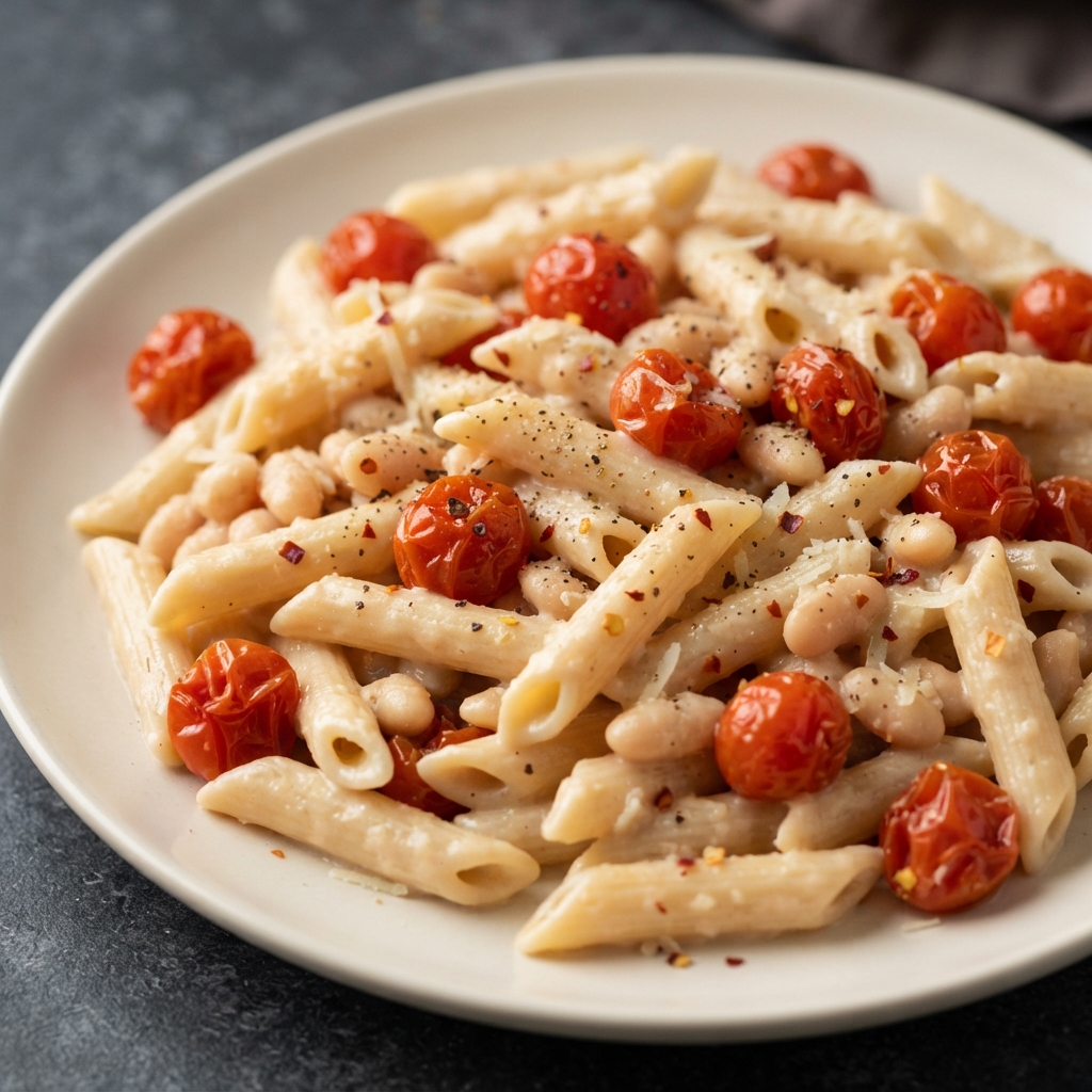 White Bean and Tomato Pasta
