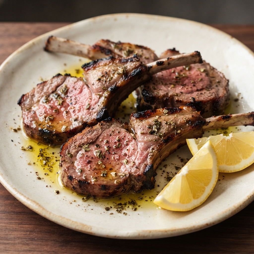 Mediterranean Grilled Lamb Chops with Lemon and Oregano