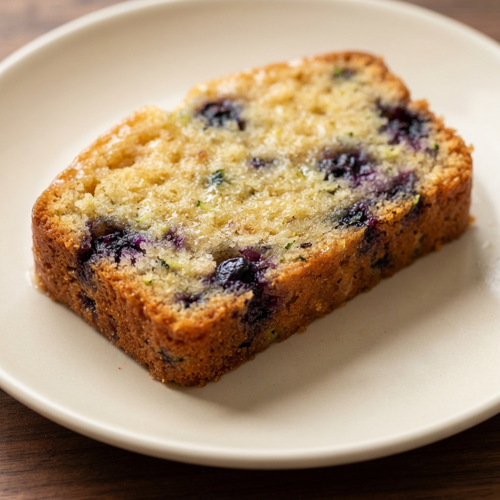 Fat-Free Lemon Blueberry Zucchini Loaf Cake