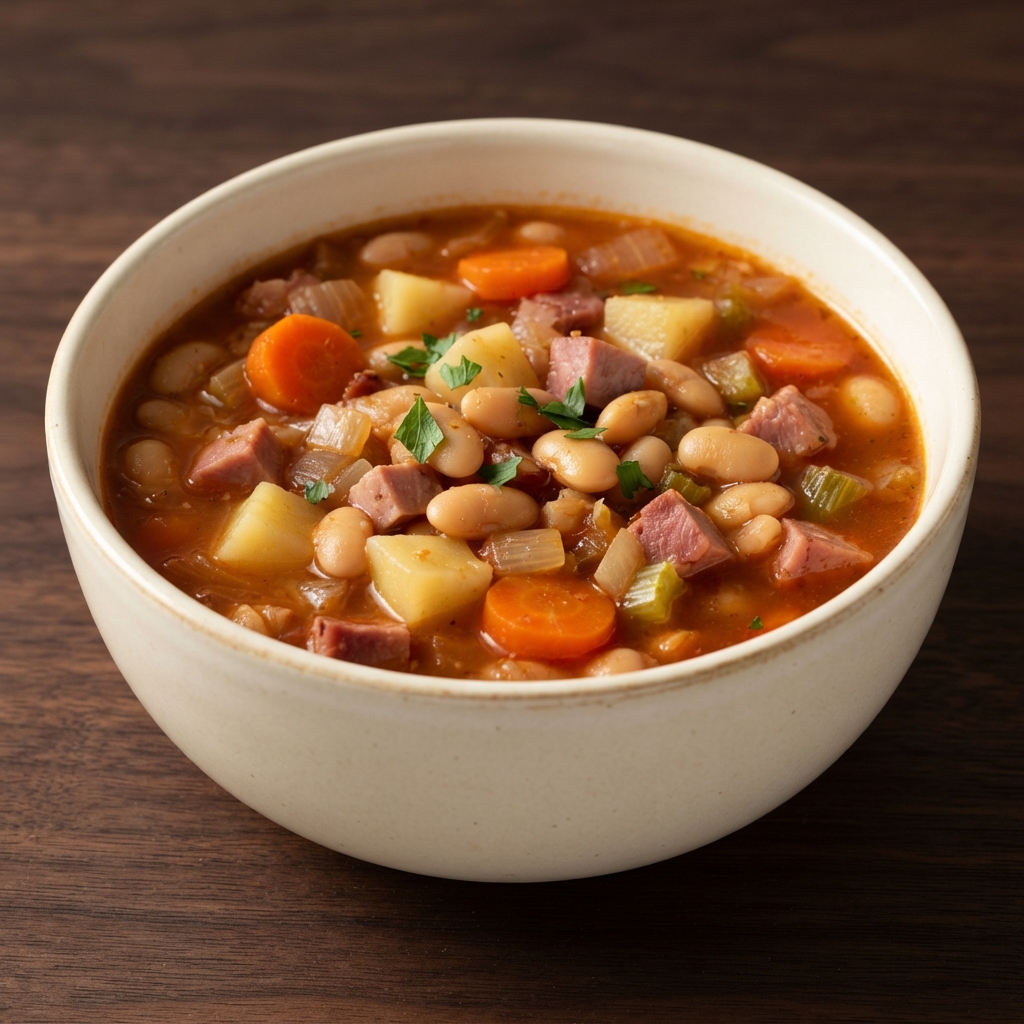 Hearty Ham, Bean & Potato Soup