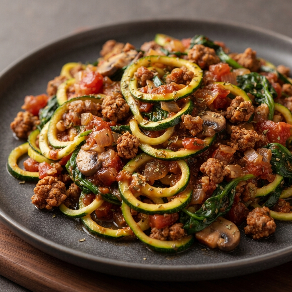 Plant-Based Spaghetti with Zucchini Noodles