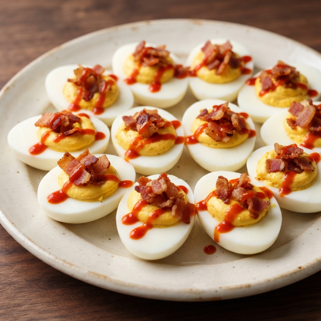 Bacon-Sriracha Deviled Eggs