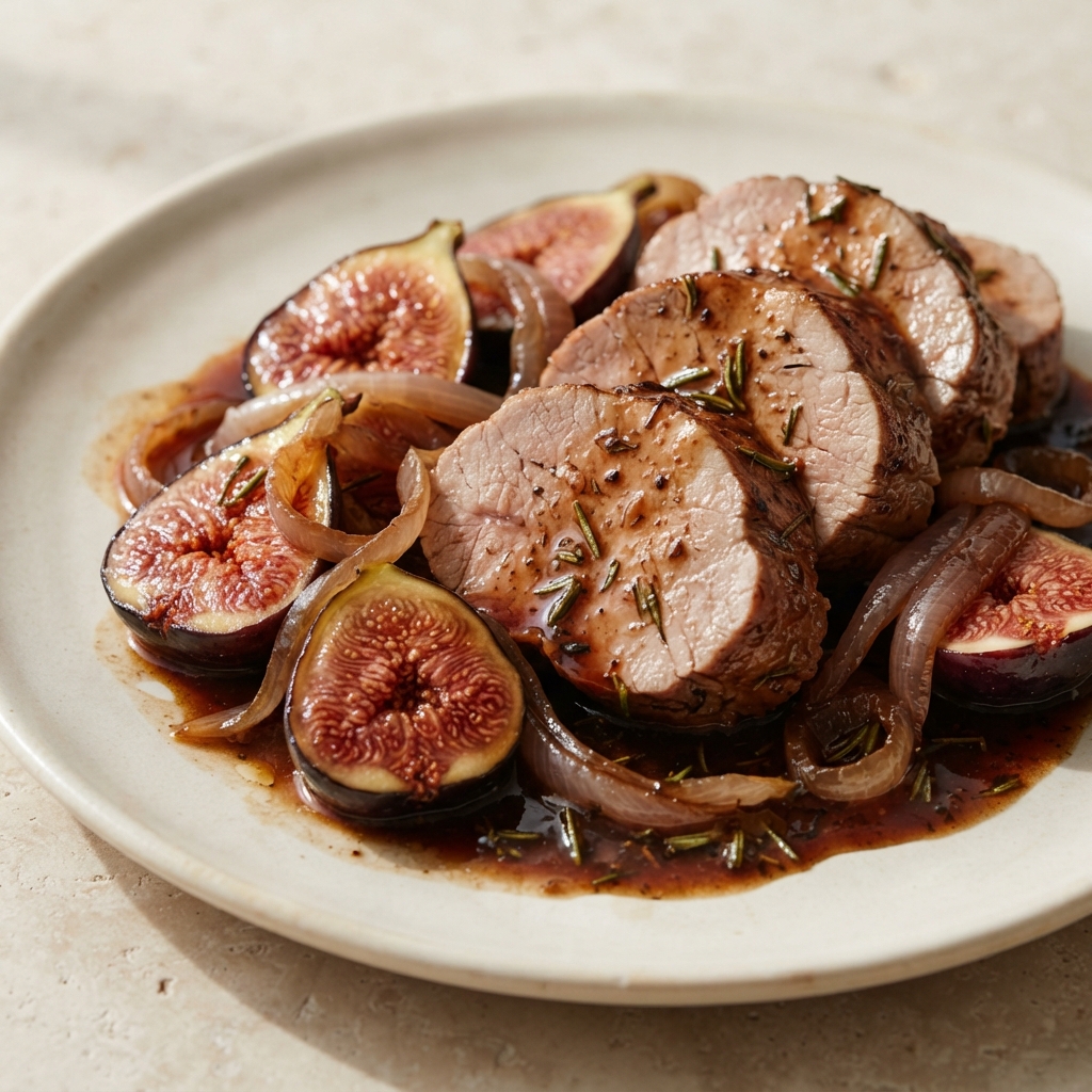 Balsamic Braised Pork Tenderloins with Fresh Figs