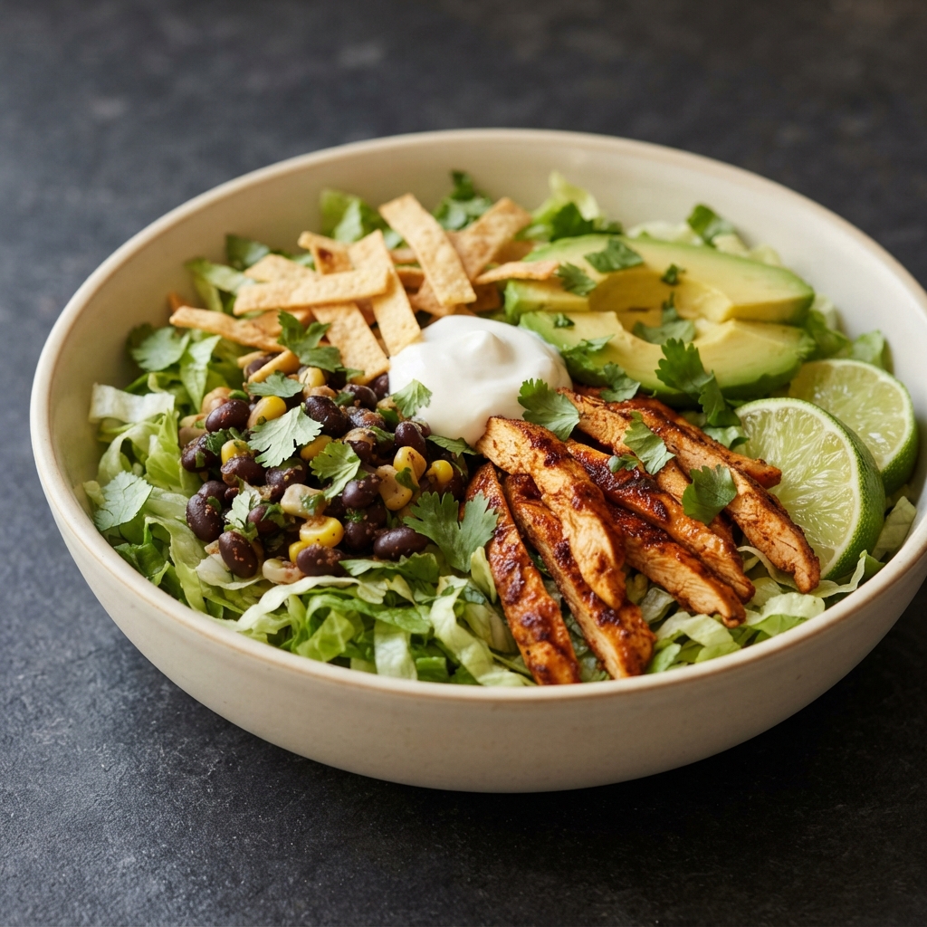 Spiced Chicken Taco Bowl Salad