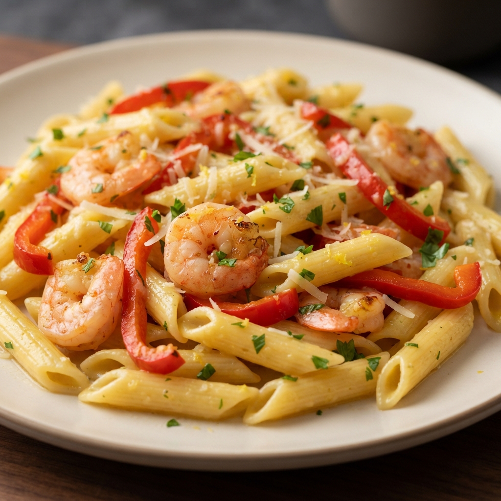 Bright Lemon Shrimp Penne