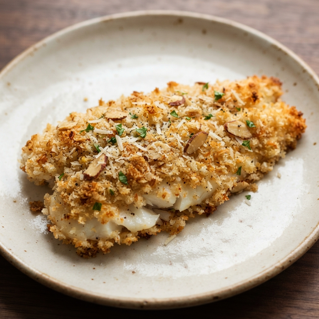 Tilapia with Almond-Parmesan Panko Crust