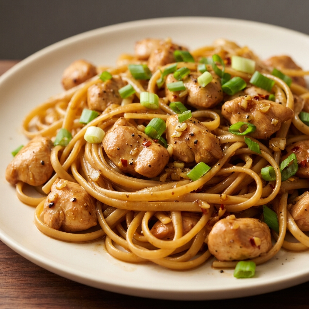 One Pan Tipsy Chicken and Noodles