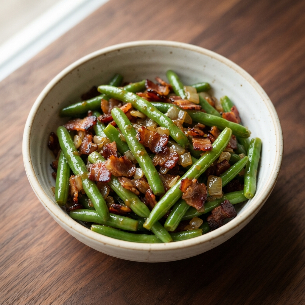 Grandma’s Green Beans with Warm Bacon Dressing
