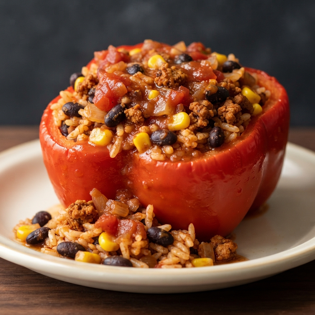 Plant-Based Rice-Stuffed Bell Peppers