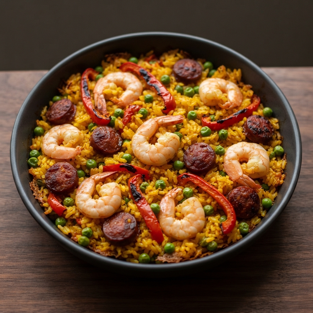 Weeknight Shrimp & Chorizo Paella