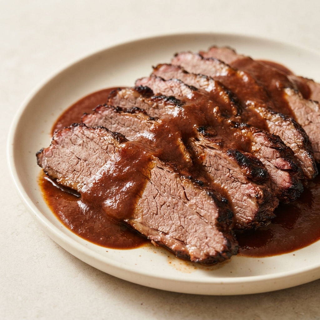 Sous Vide Beef Brisket with Ancho Chili Sauce