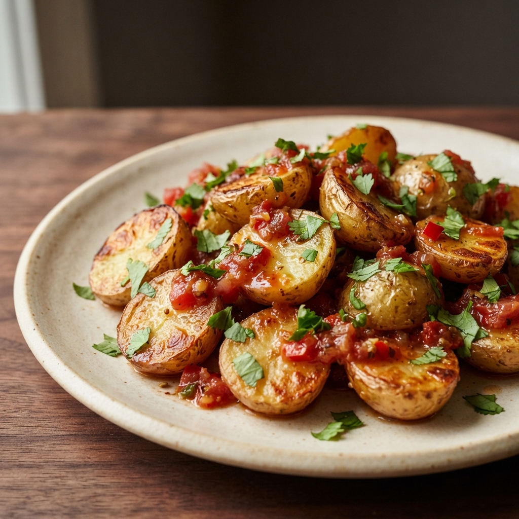 Roasted Potatoes with Salsa and Lime