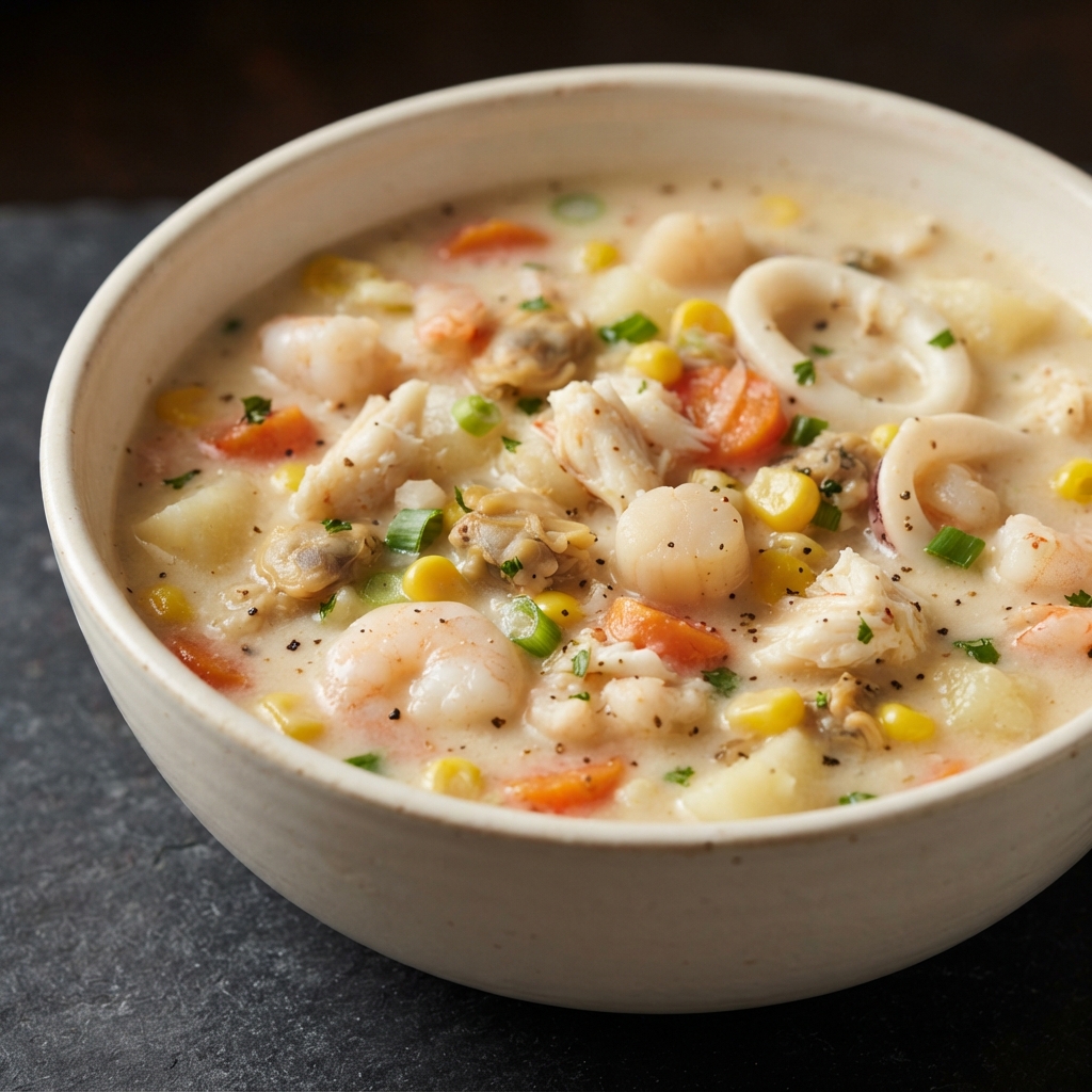Creamy Mixed Seafood Chowder