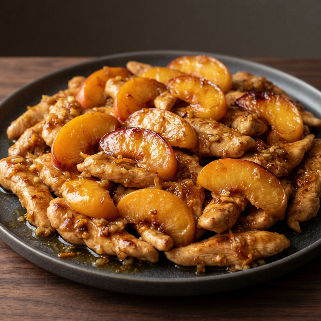 Sticky Orange Chicken with Nectarines
