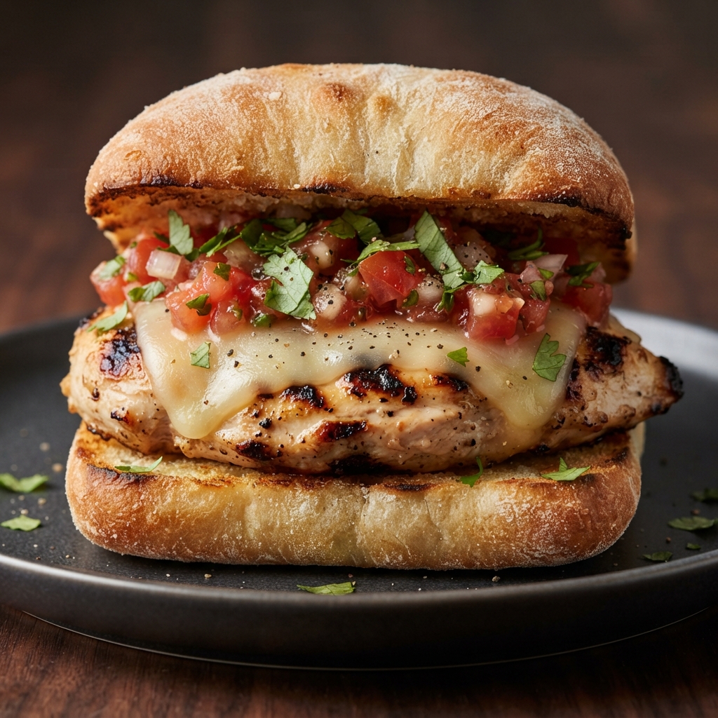 Guacamole-Lime Chicken Burgers on Ciabatta