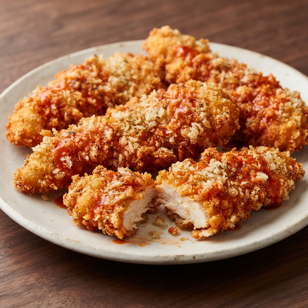 Crunchy Buffalo Panko Chicken Strips