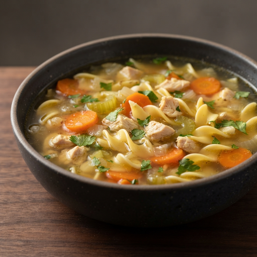 Homestyle Chicken Soup with Egg Noodles