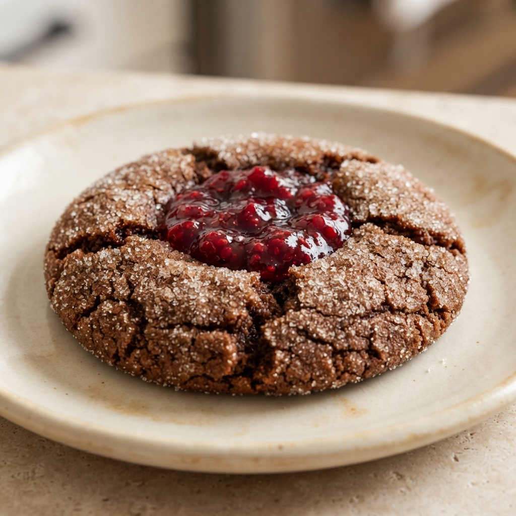 Raspberry Jam-Filled Molasses Crinkles