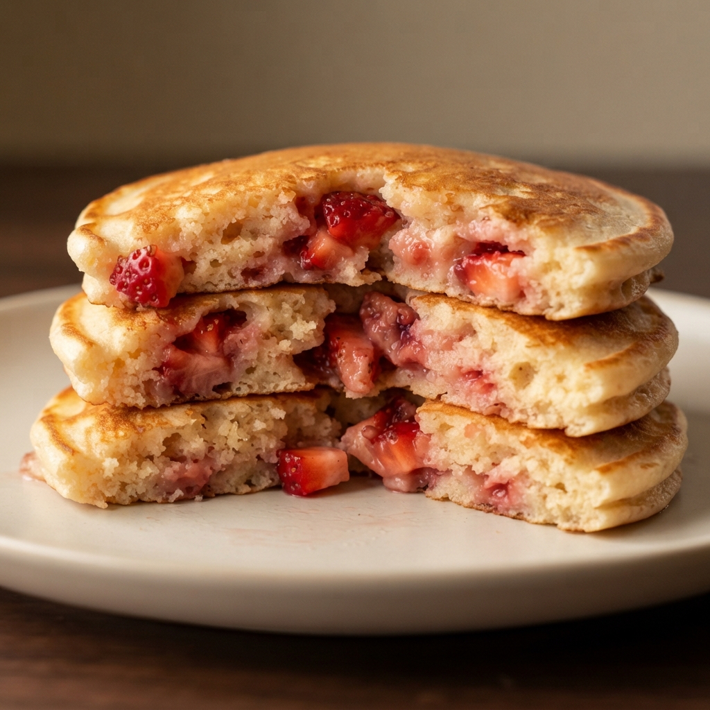 Vanilla-Kissed Strawberry Pancakes