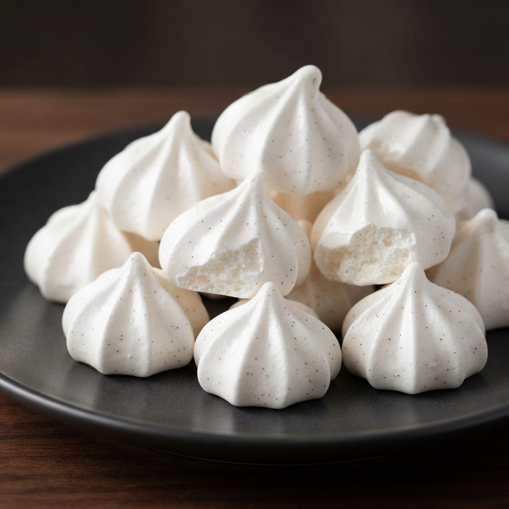 Crisp Vanilla Bean Meringue Kisses