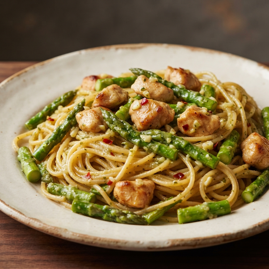 Chicken, Asparagus, and Lemon Spaghetti