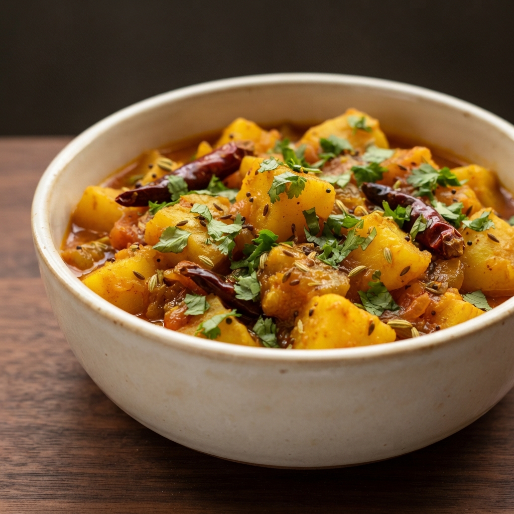 Gujarati Batata Shaak (Potato Masala Curry)