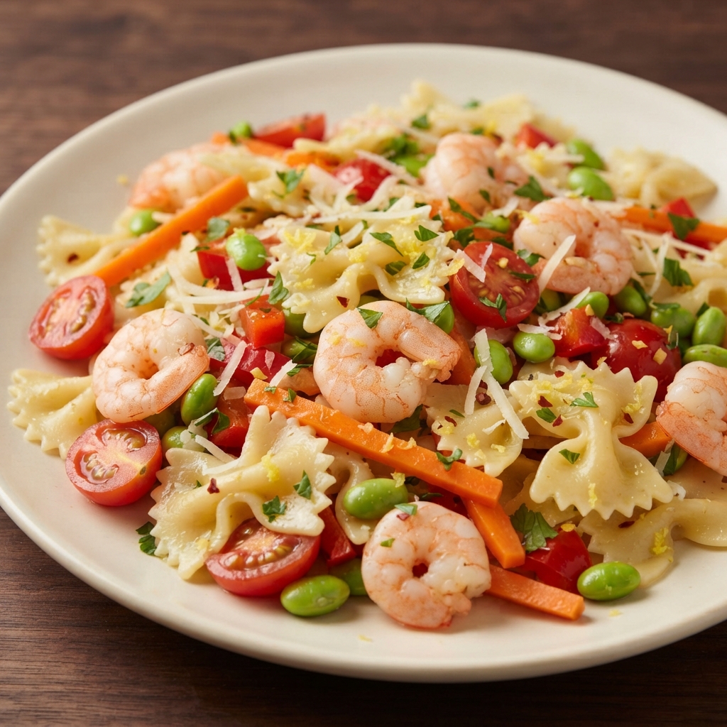 Quick Shrimp & Vegetable Pasta Fresca