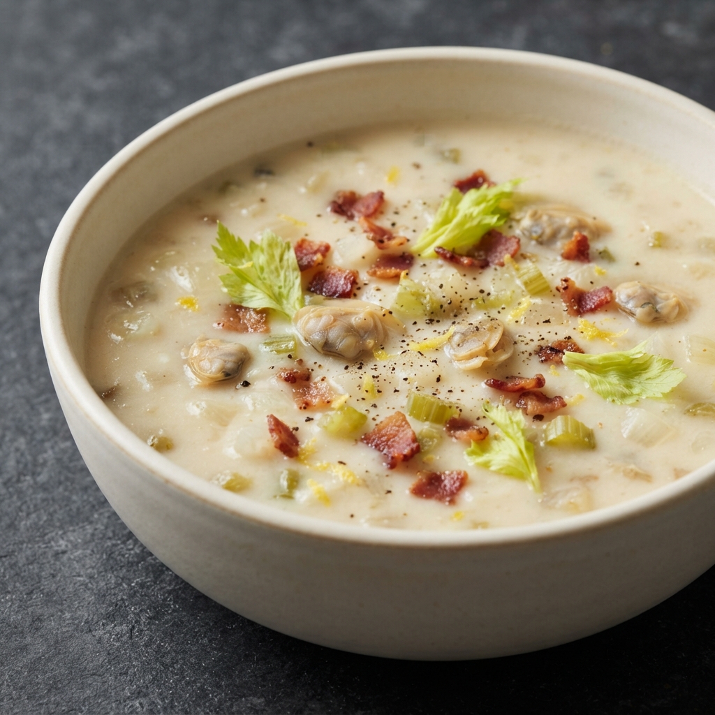 Lightened Cauliflower Clam Chowder