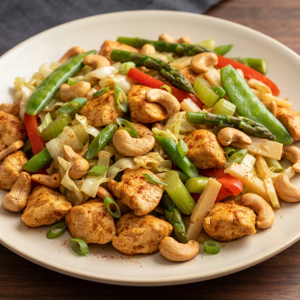 Cashew Chicken with Veggie Stir-Fry