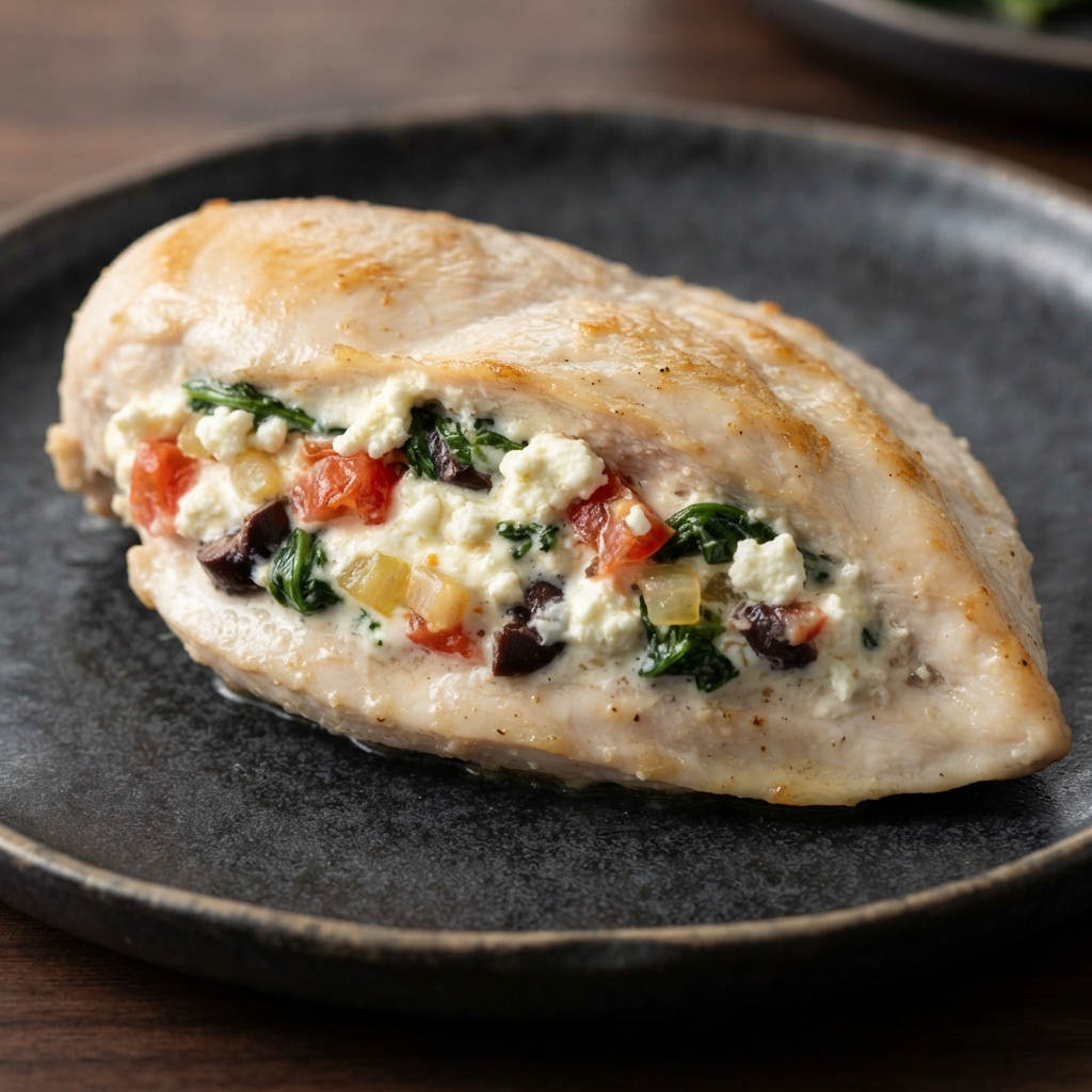 Greek-Style Chicken Breasts Stuffed with Cream Cheese