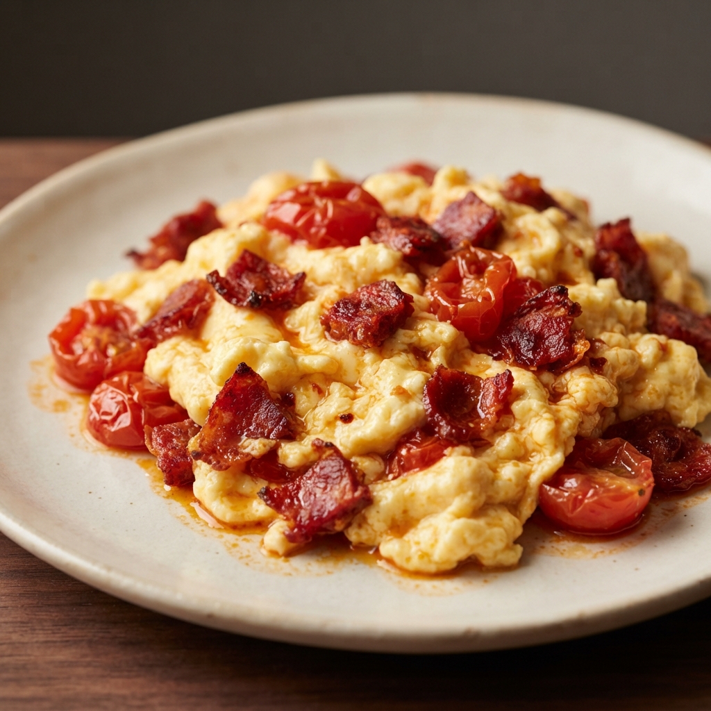 Chorizo and Tomato Spanish-Style Scramble