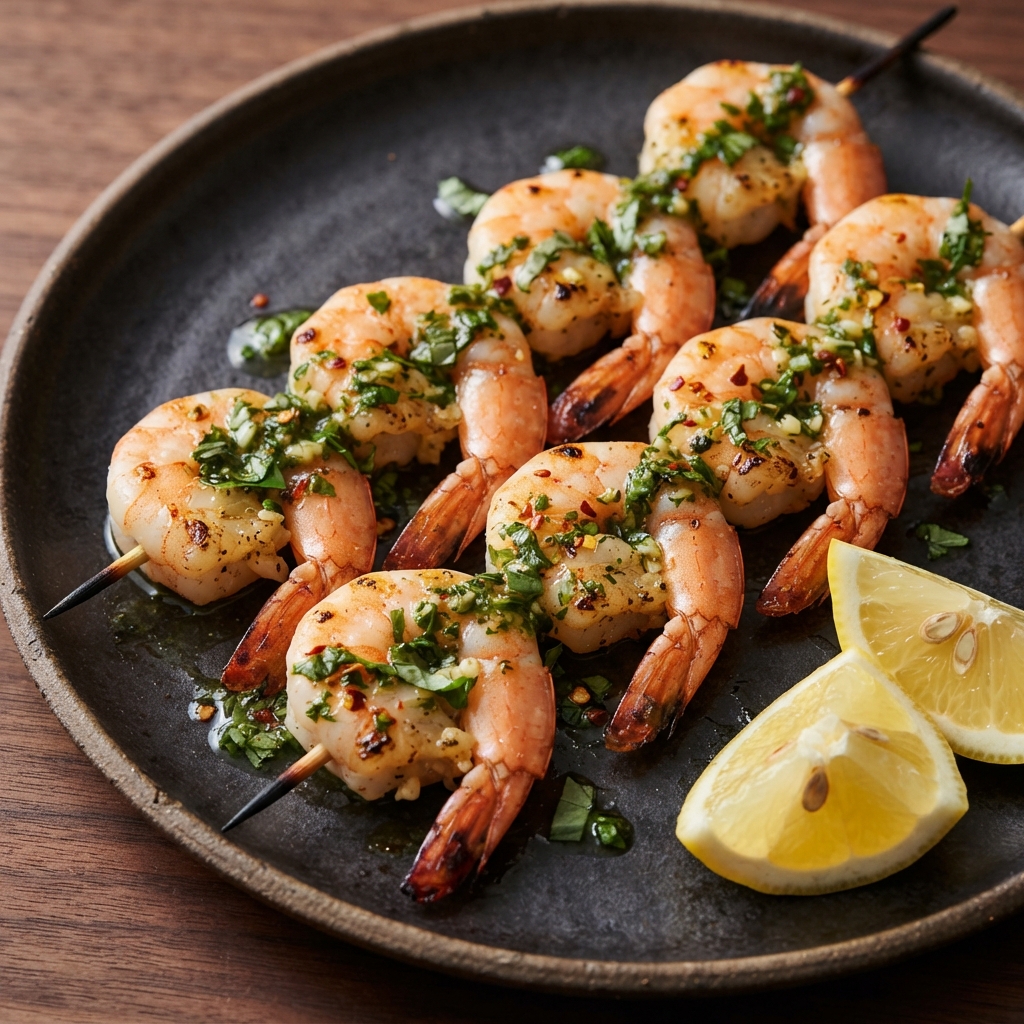 Chef John's Herb-Garlic Grilled Shrimp