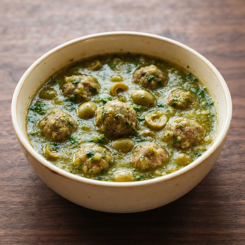 Green Olive Meatball Stew (Albondigas Verdes)