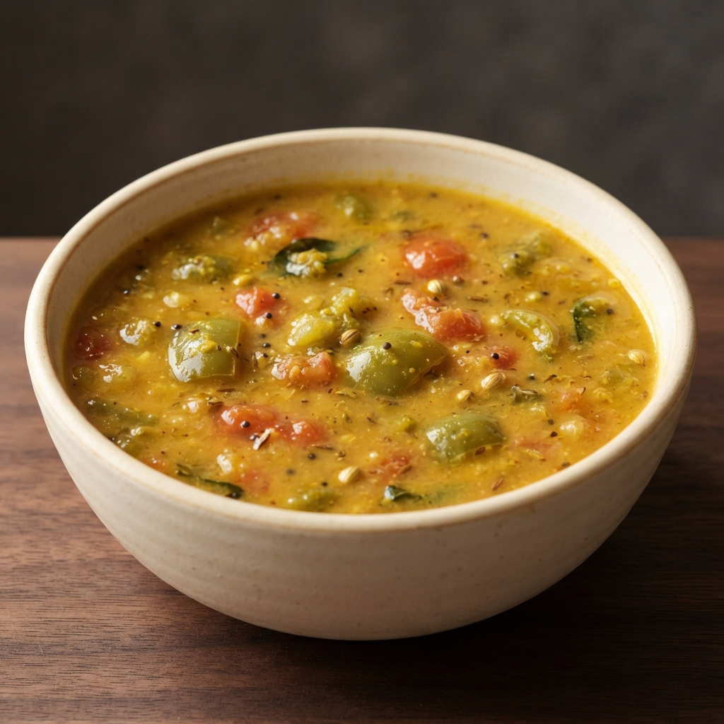 South Indian Sambar (Tamarind-Lentil Stew)