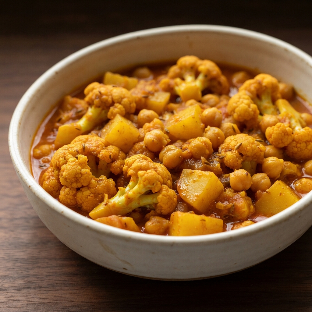 Alicia's Curried Aloo Gobi with Chickpeas