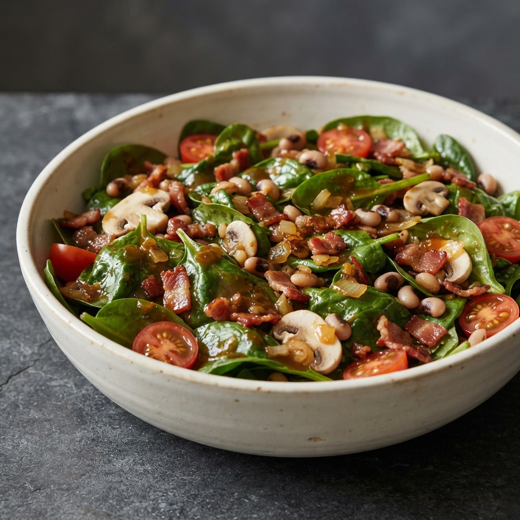 Warm Bacon-Dressed Spinach Salad