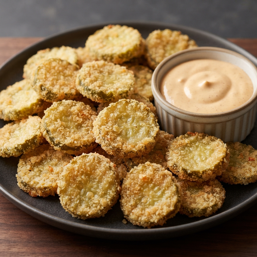 Air Fryer Crispy Pickle Chips with Creole Dipping Sauce