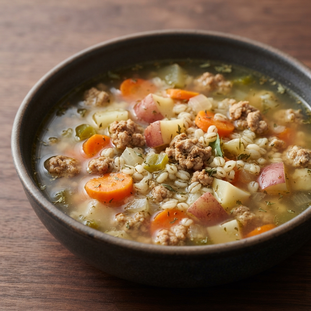 Turkey and Tarragon Barley Soup