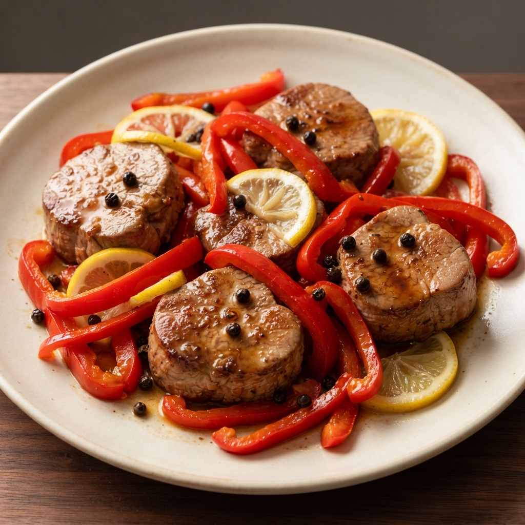 Portuguese Pork with Red Peppers