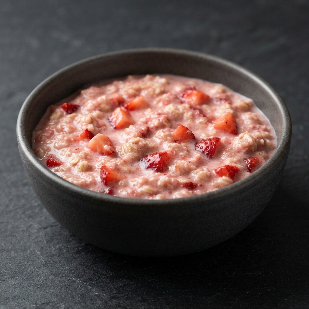 Creamy Strawberry Oatmeal with Vanilla