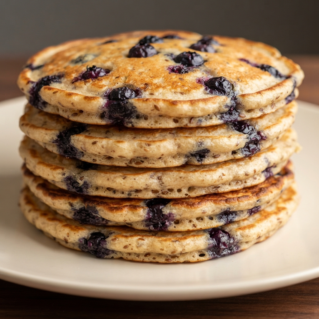 Flax-Boosted Blueberry Pancakes