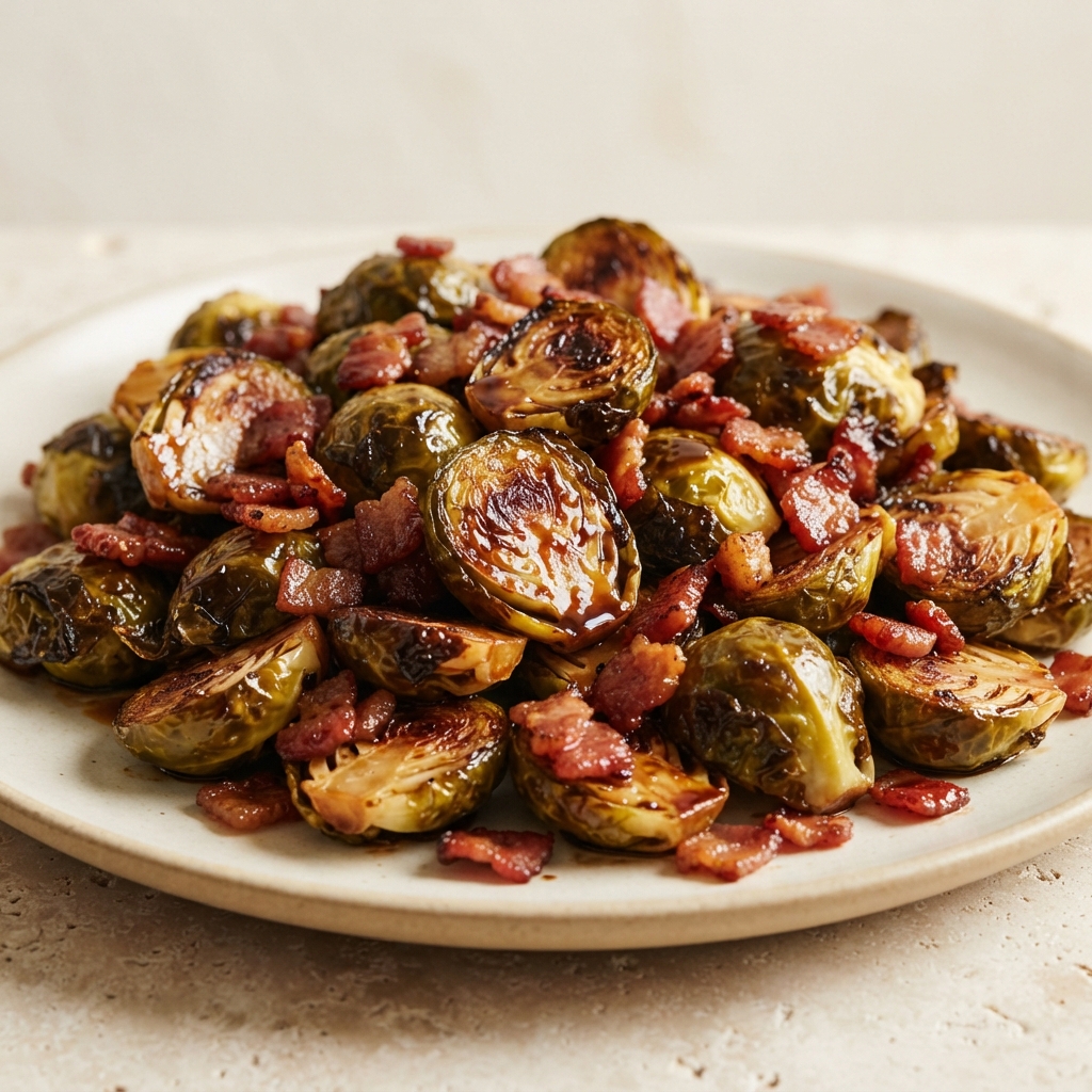Balsamic-Glazed Brussels Sprouts with Crisp Bison Bacon