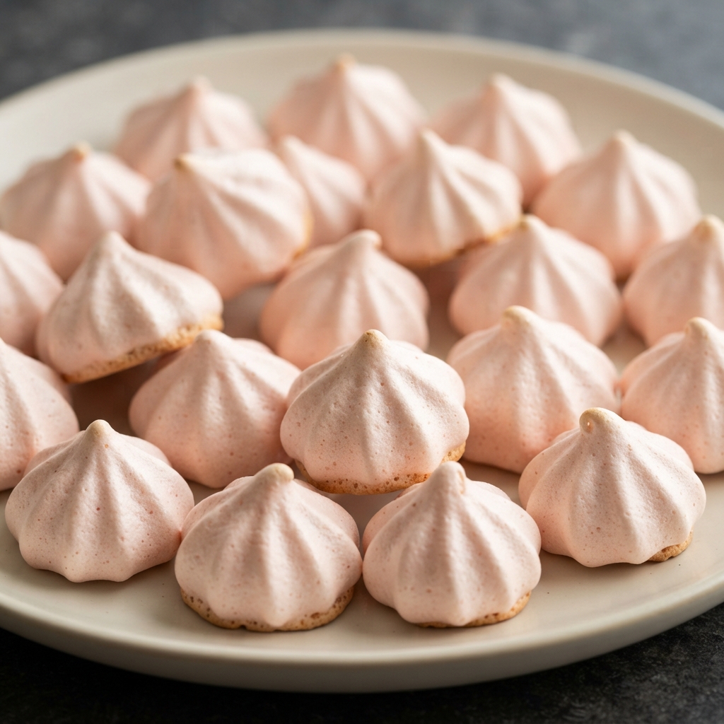 Malted Strawberry Meringue Kisses