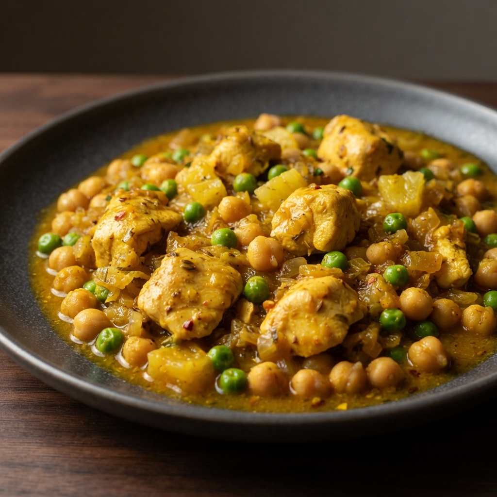 Curried Chicken Thighs with Coconut and Chickpeas
