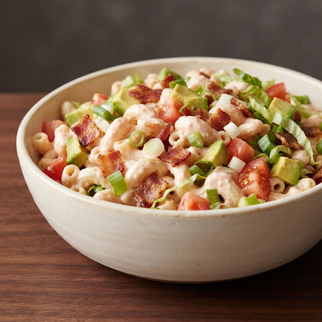 Creamy BLT Macaroni Salad with Mayo