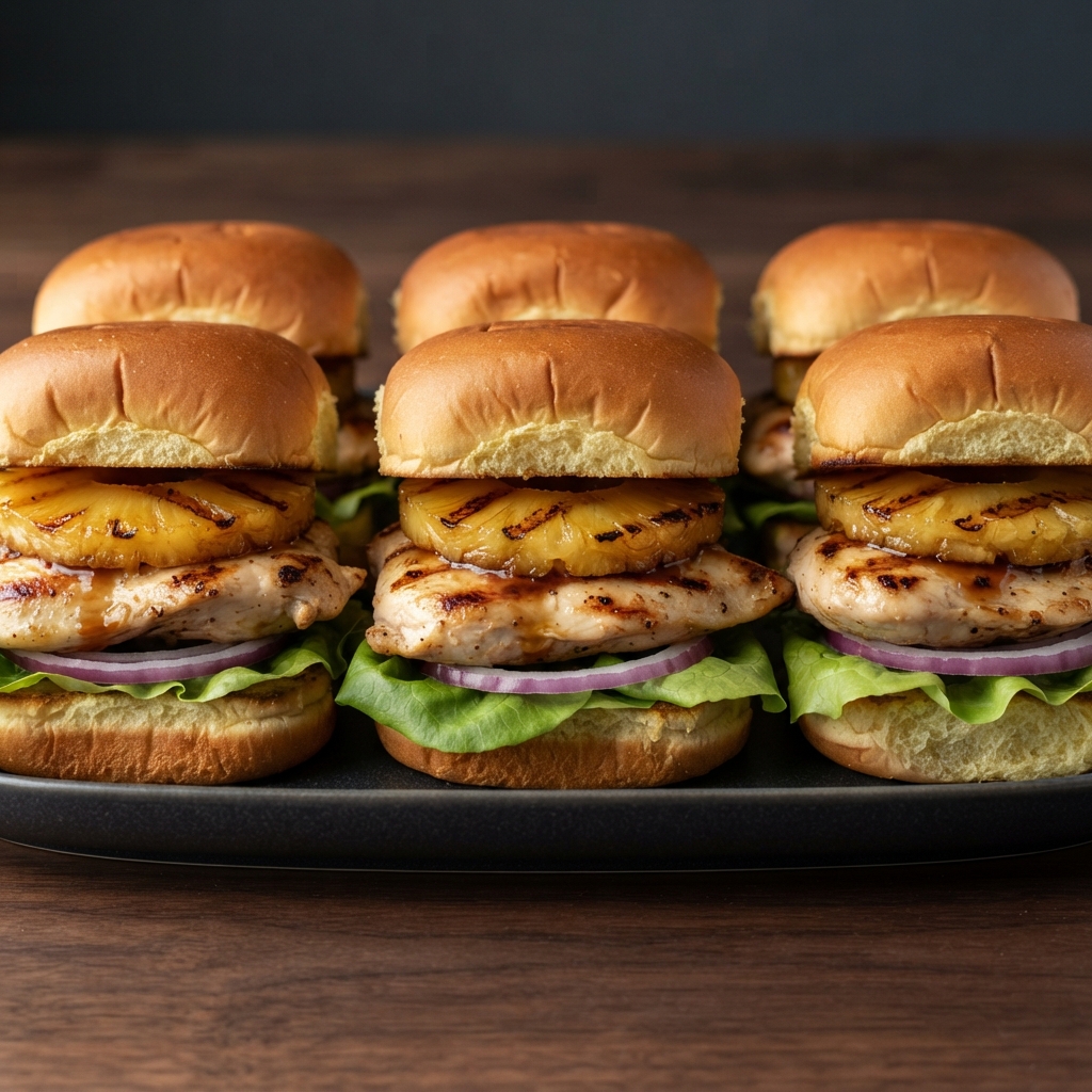 Pineapple-Teriyaki Grilled Chicken Sliders