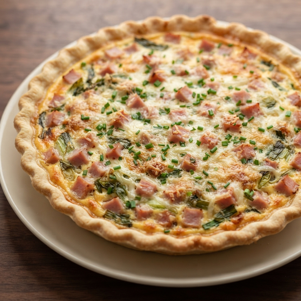 Becky’s Lightened Ham & Cheese Quiche