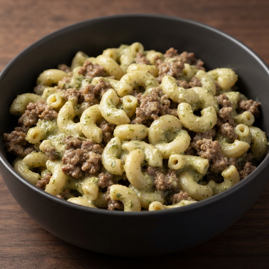 Presto Pesto Hamburger Mac