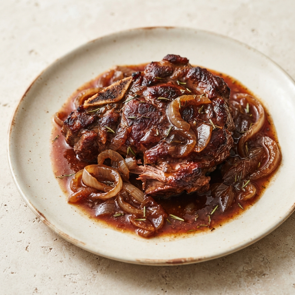 Pressure-Cooked Lamb Shoulder Chops with Red Wine